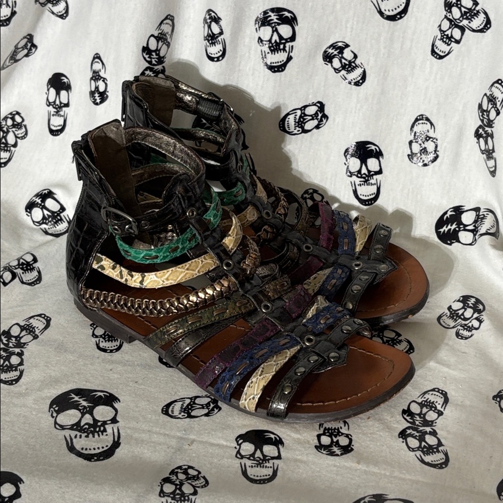 Aldo Women’s  Multi Strap Stacked Platform Gladiator Sandal Size Euro 35 Us 5